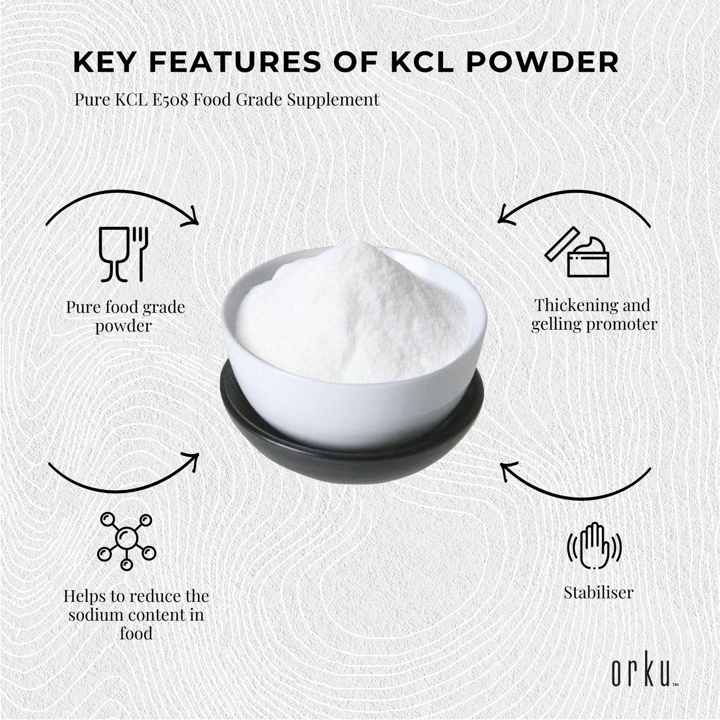Bulk 20Kg Potassium Chloride Powder Tub - Pure KCL E508 Food Grade Supplement