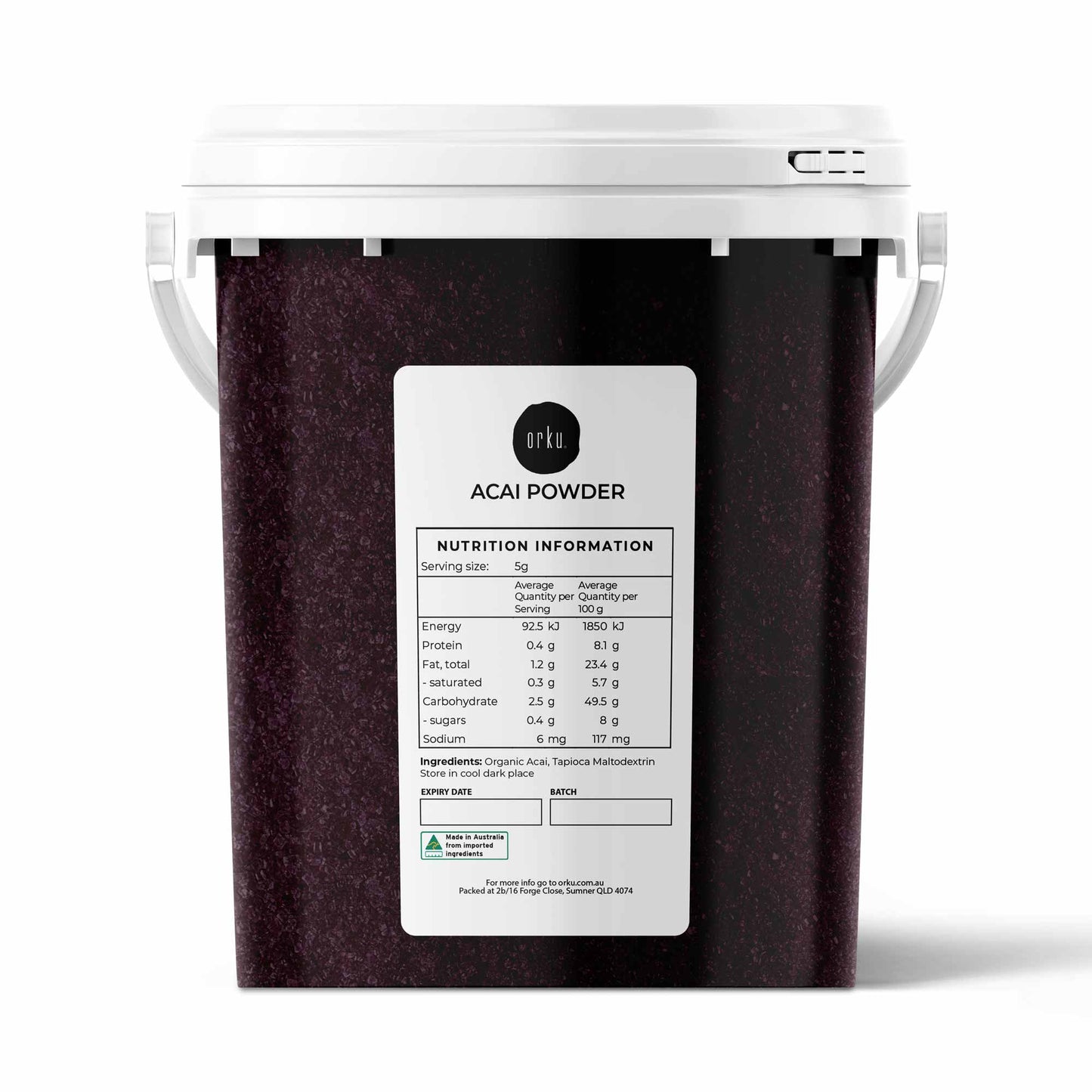 700g Acai Powder Bucket 100% Organic - Superfood Amazon Berries