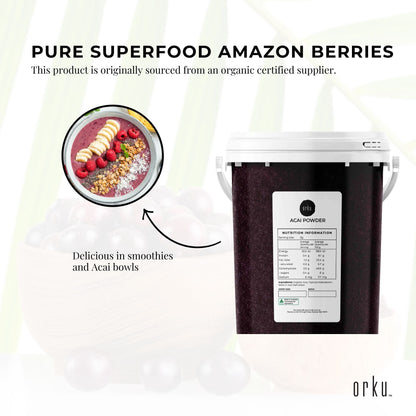 700g Acai Powder Bucket 100% Organic - Superfood Amazon Berries