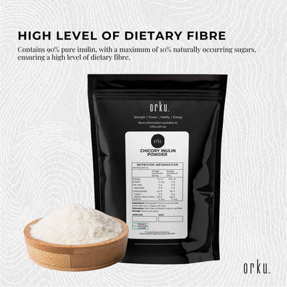Orku 1Kg Chicory Root Inulin Powder - Natural Prebiotic Unflavoured Supplement