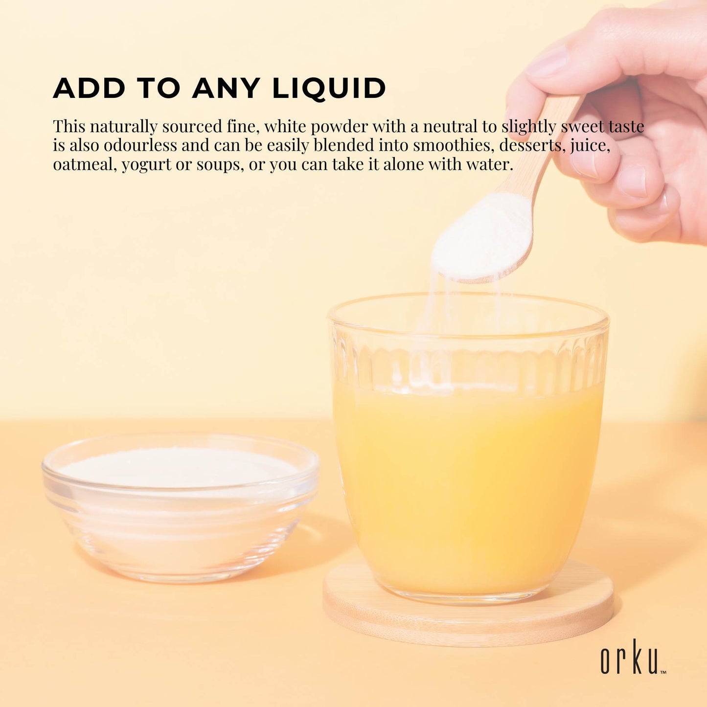 Orku 800g Chicory Root Inulin Powder Bucket - Prebiotic Unflavoured Supplement